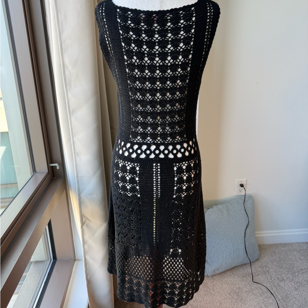 Calypso St. Barth Black Crochet Dress Sleeveless Scoop Neck - Picture 6 of 10